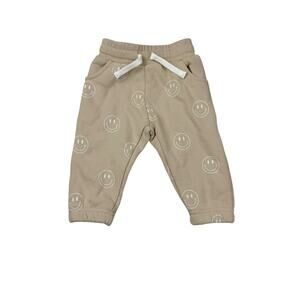 Mebie Baby Neutral Happy Face Drawstring Pants